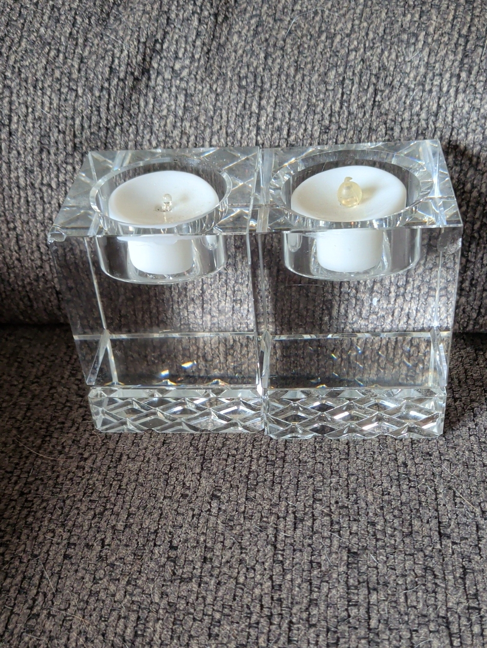 Clear Glass Votive Candle Holders - Pair